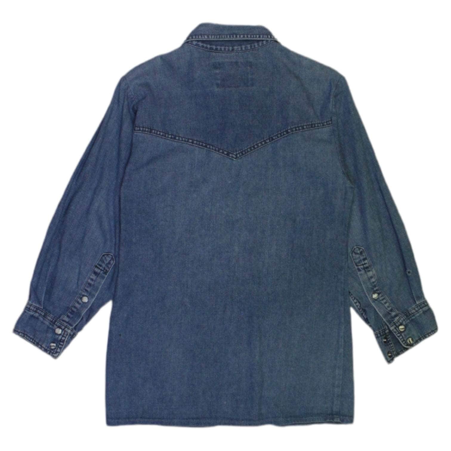 Wrangler Blue Denim Western Style Shirt
