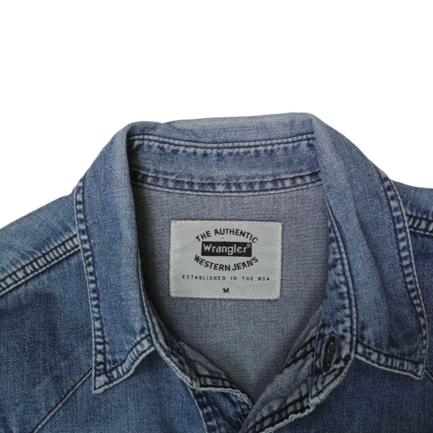 Wrangler Blue Denim Western Style Shirt