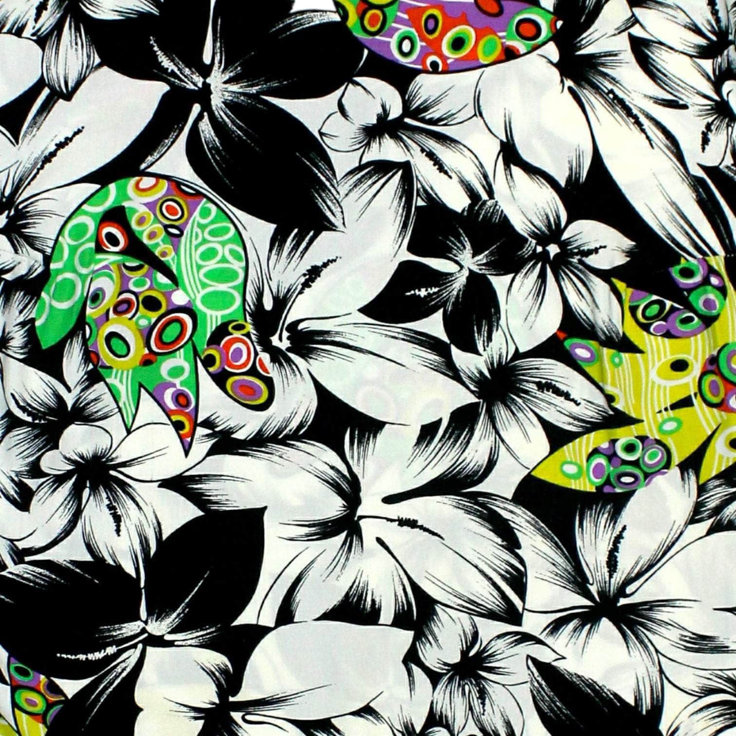 Vintage Black Floral & Pop Art Top