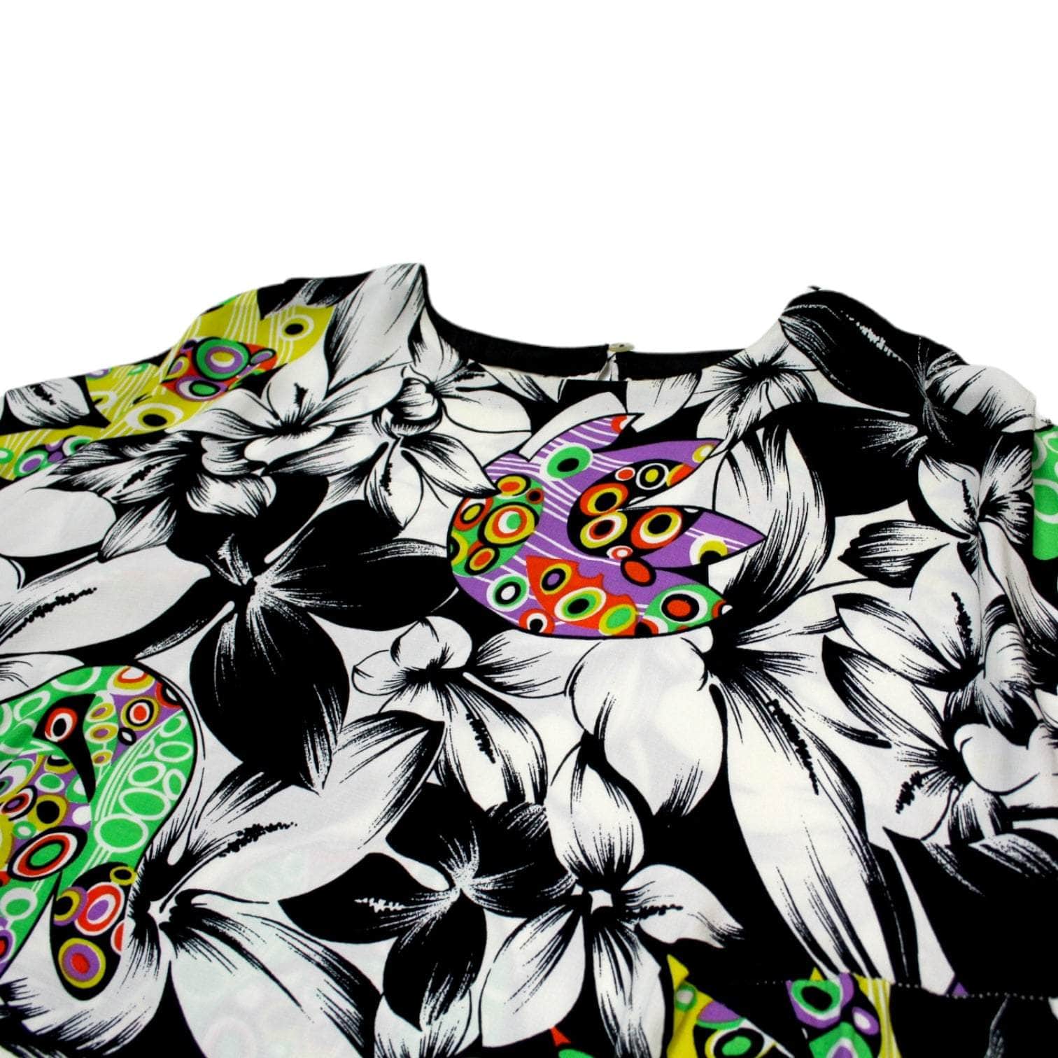 Vintage Black Floral & Pop Art Top