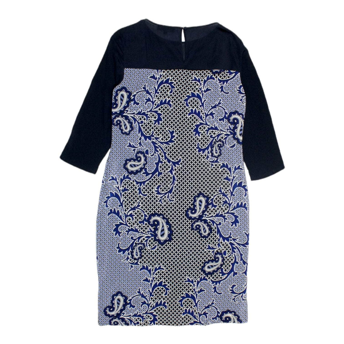 Jaeger Navy Paisley Silk Dress
