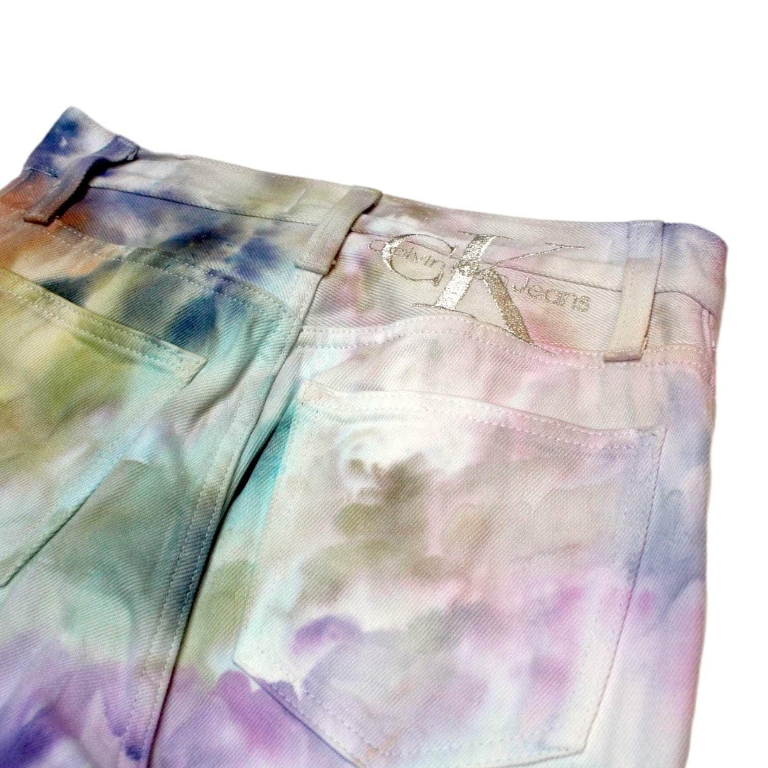 Calvin Klein Purple Tie Dye High Waist Jeans