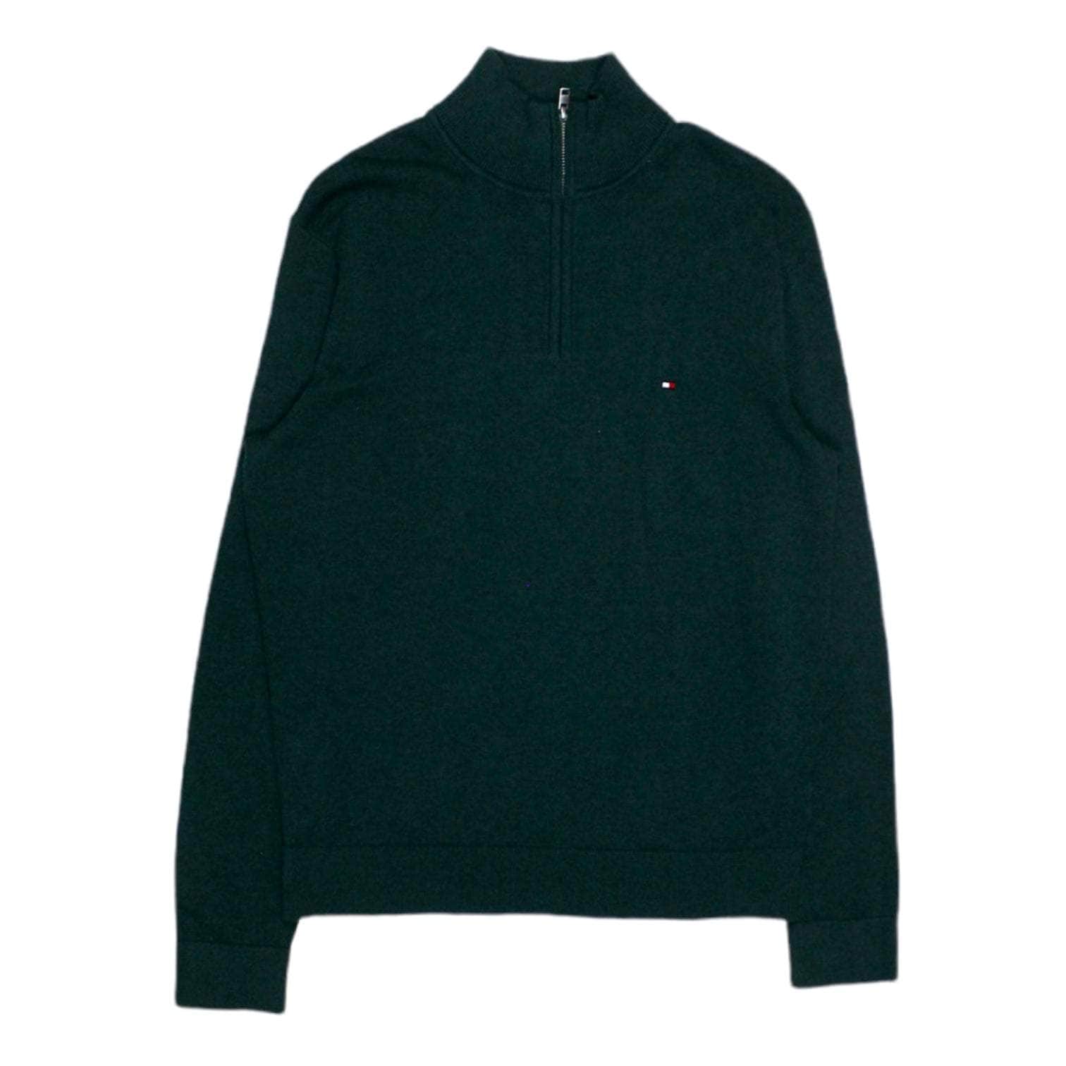 Tommy Hilfiger Green 1/4 Zip Jumper Shop from Crisis Online