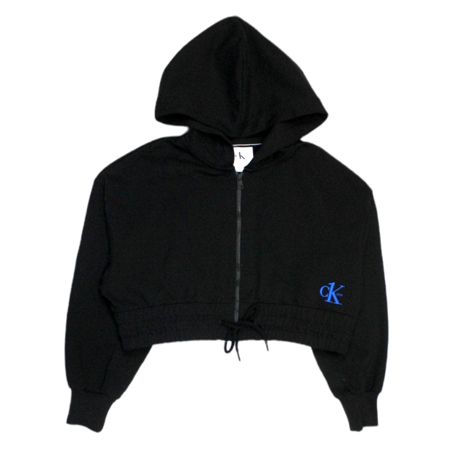 Calvin Klein Black Cropped Hoodie Shop from Crisis Online