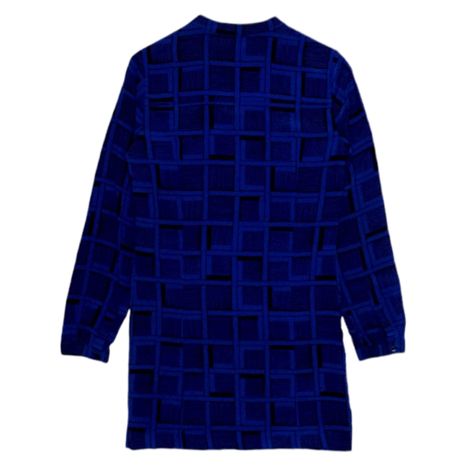 Jaeger Blue Graphic Check Silk Dress