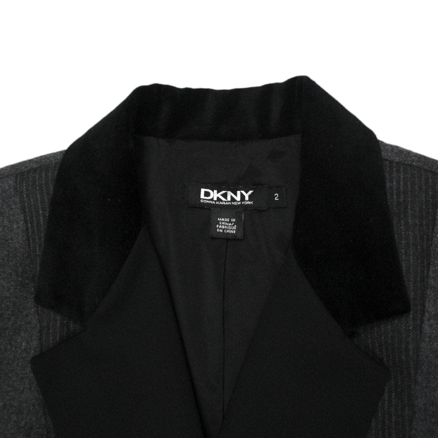 DKNY Grey & Black Multi Fabric Jacket