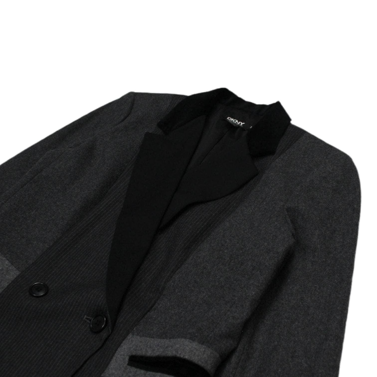 DKNY Grey & Black Multi Fabric Jacket