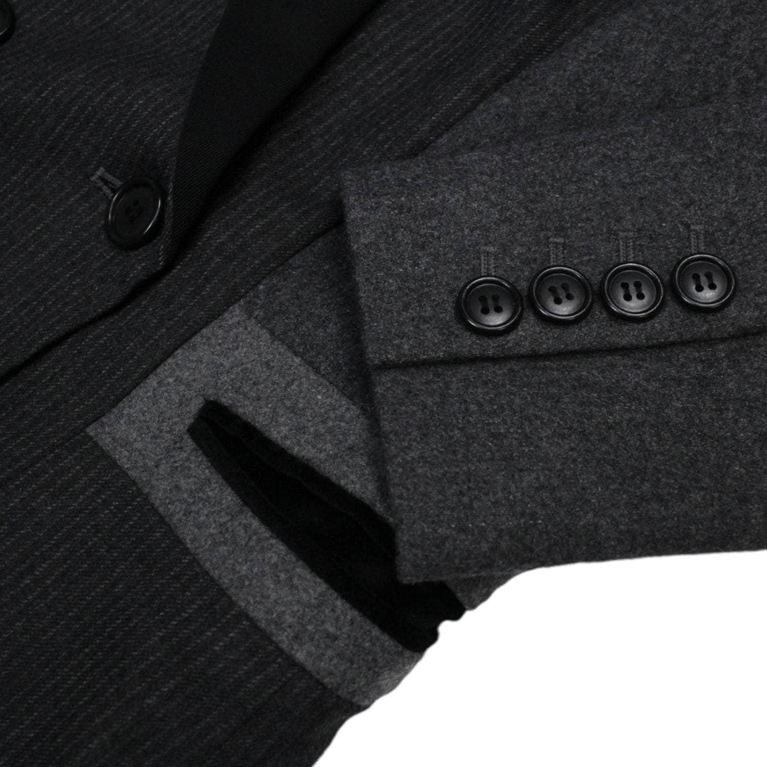 DKNY Grey & Black Multi Fabric Jacket