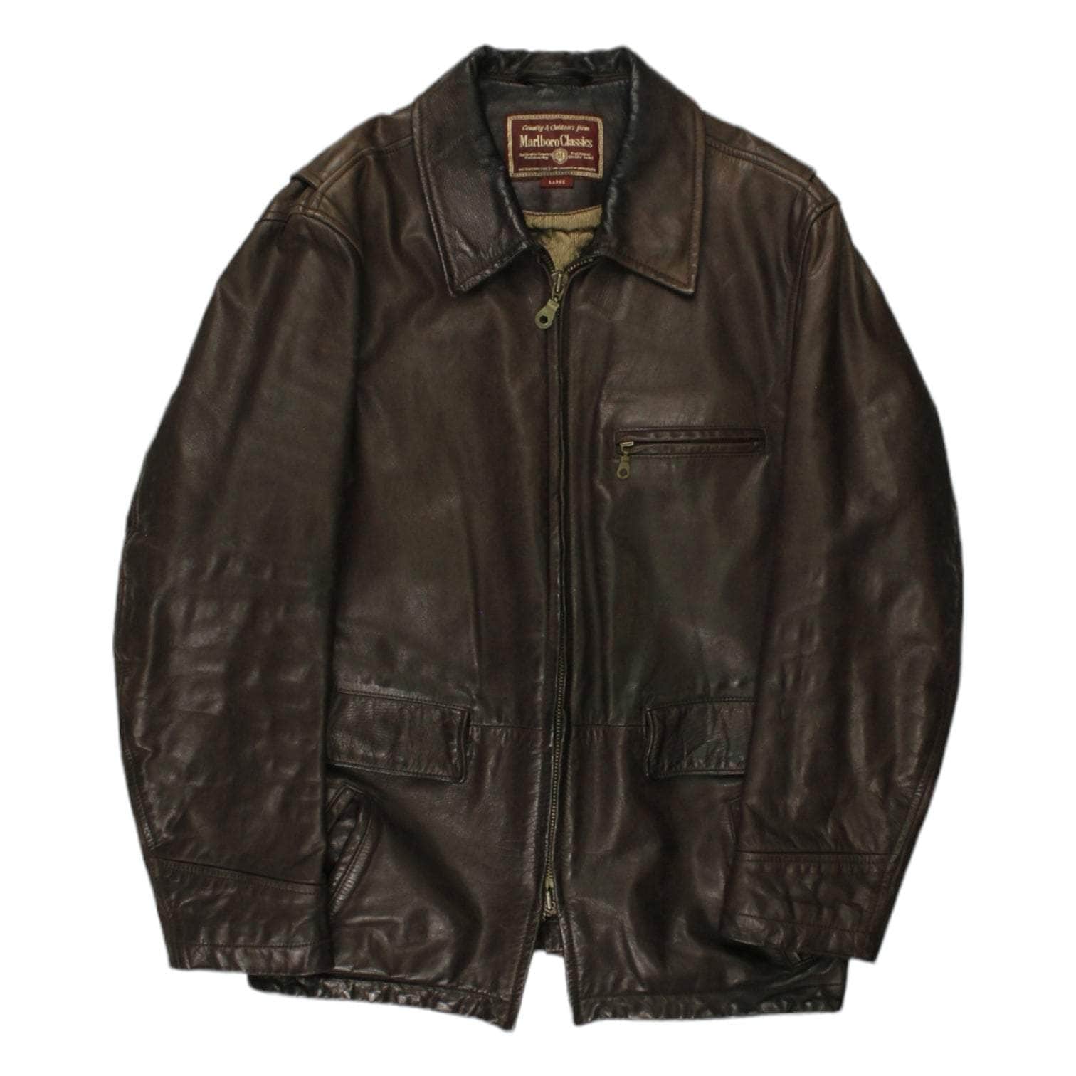 Marlboro Brown Leather Jacket | Crisis Online