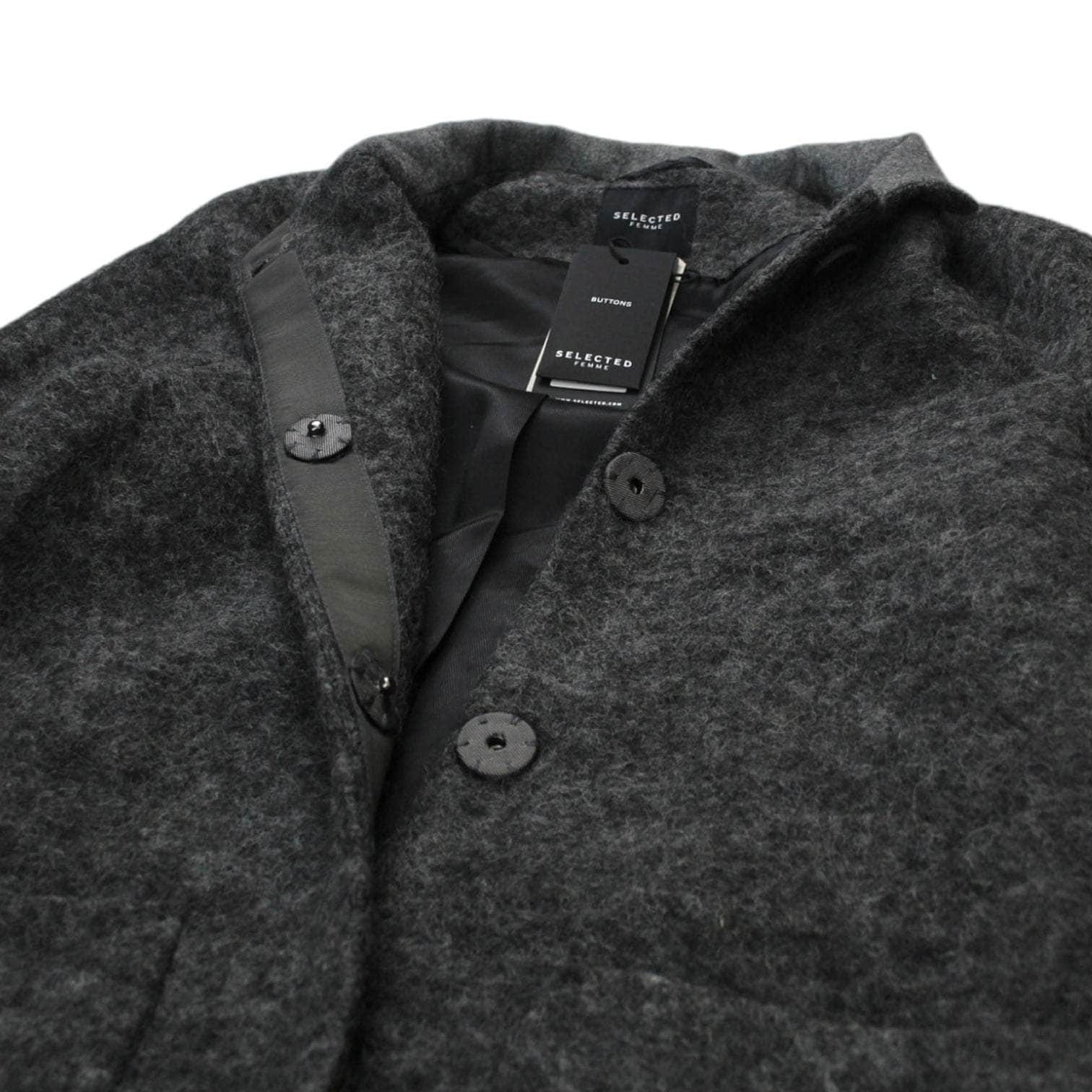 Selected Femme Grey Textured Long Coat