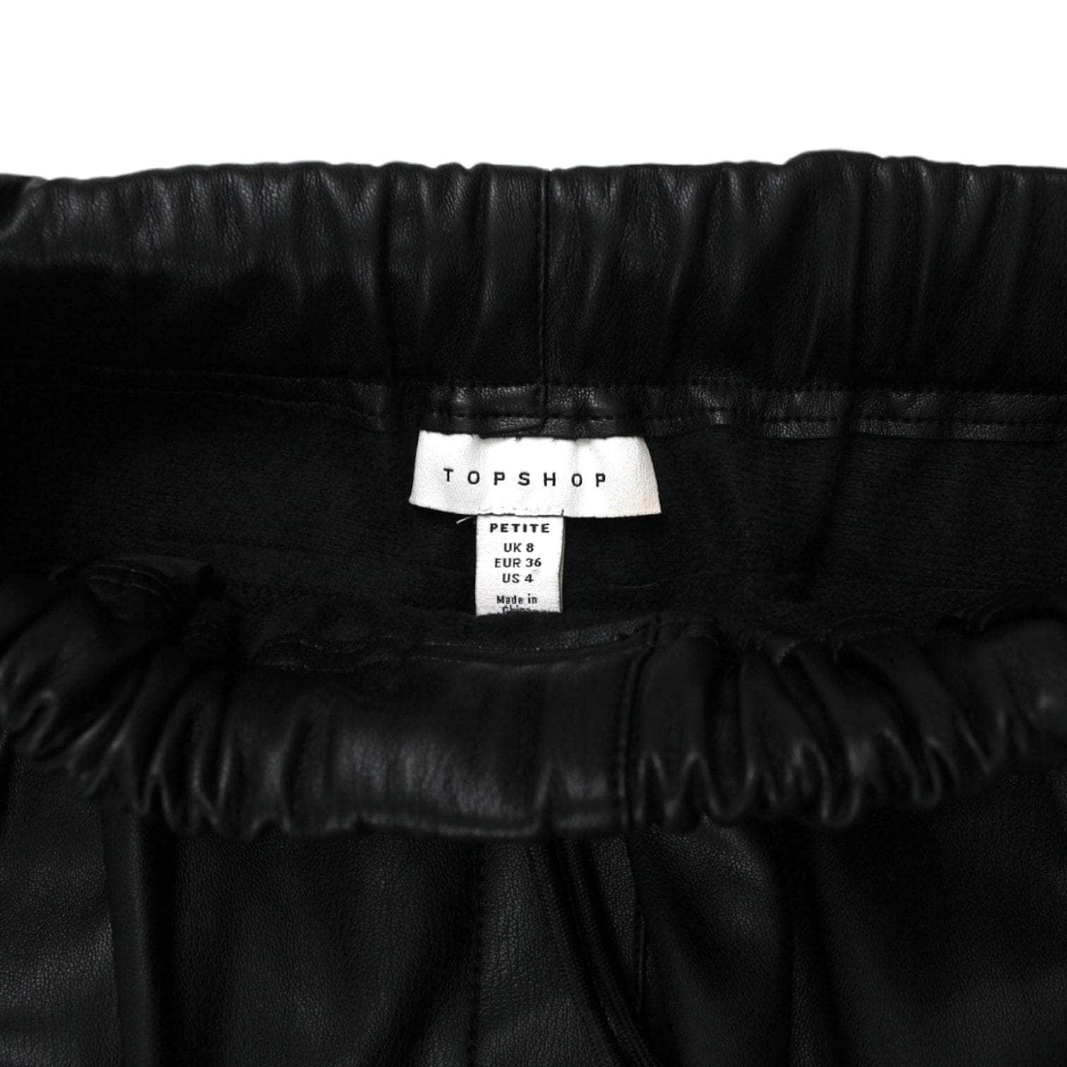 Topshop Black Leather Jogging Bottoms