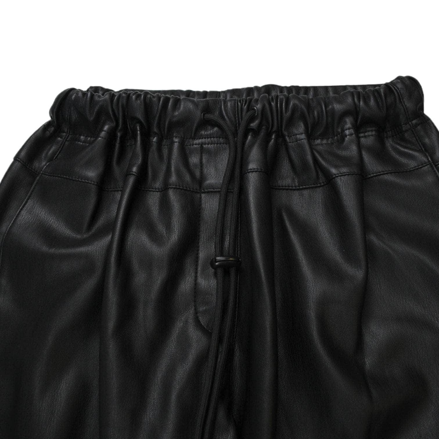 Topshop Black Leather Jogging Bottoms