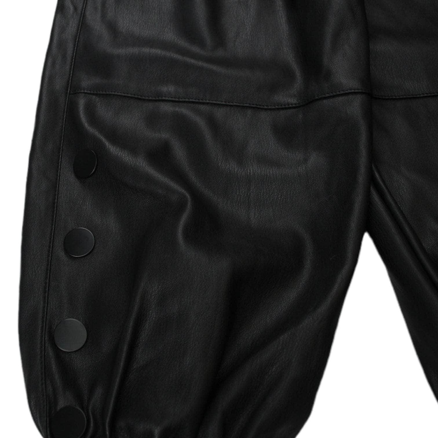 Topshop Black Leather Jogging Bottoms