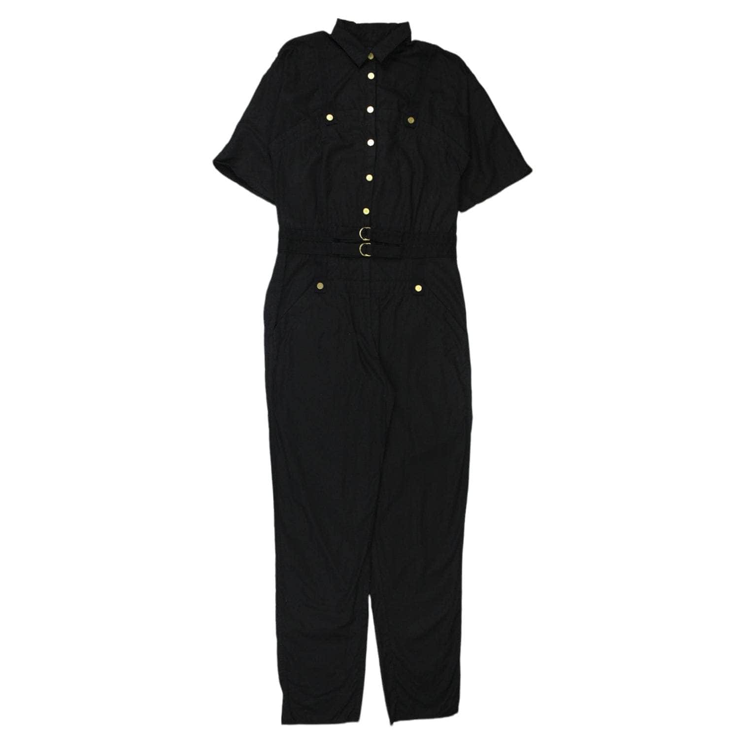 French Connection Black Cotton Jumpsuit
