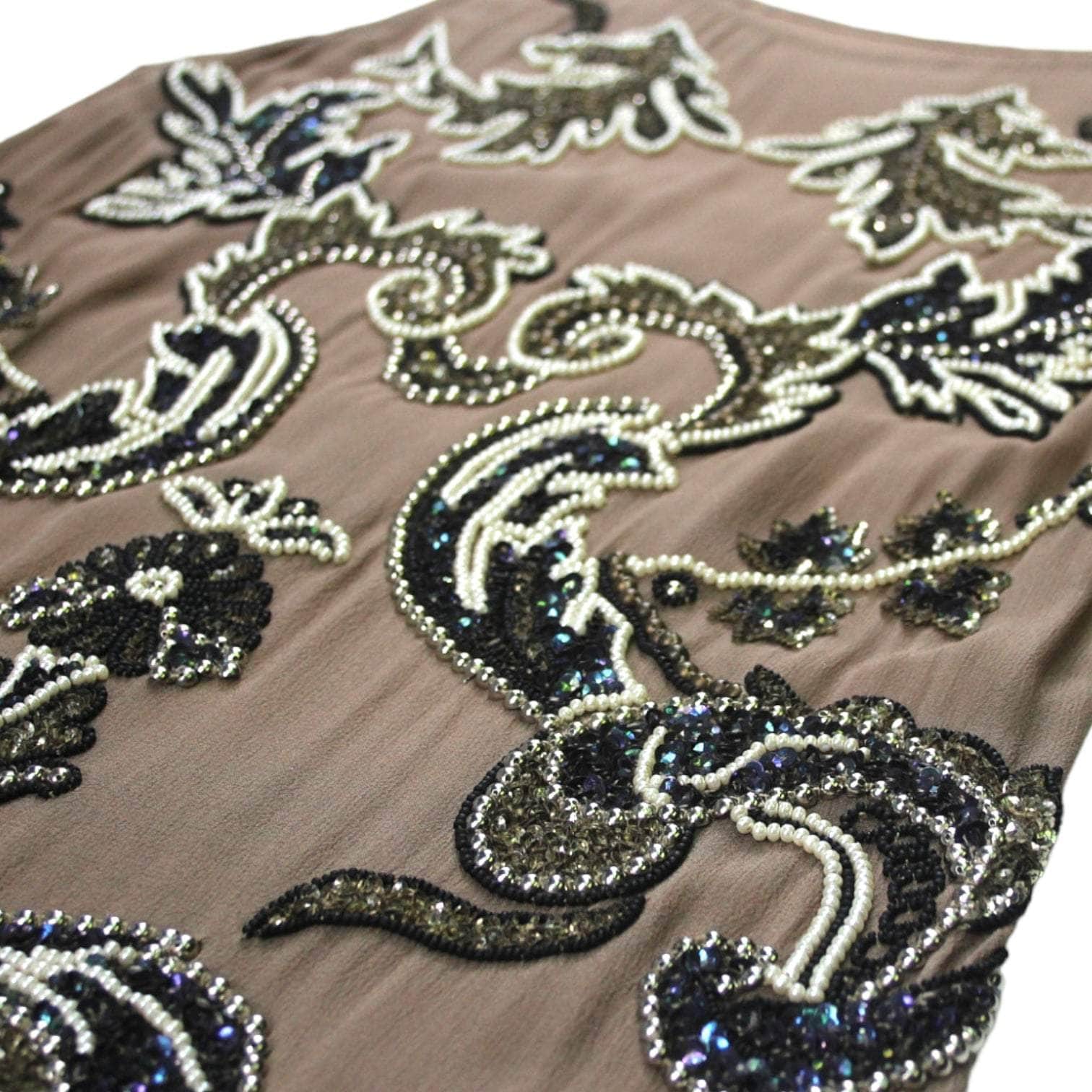 Vintage Brown Beaded & Sequinned Sheer Dress