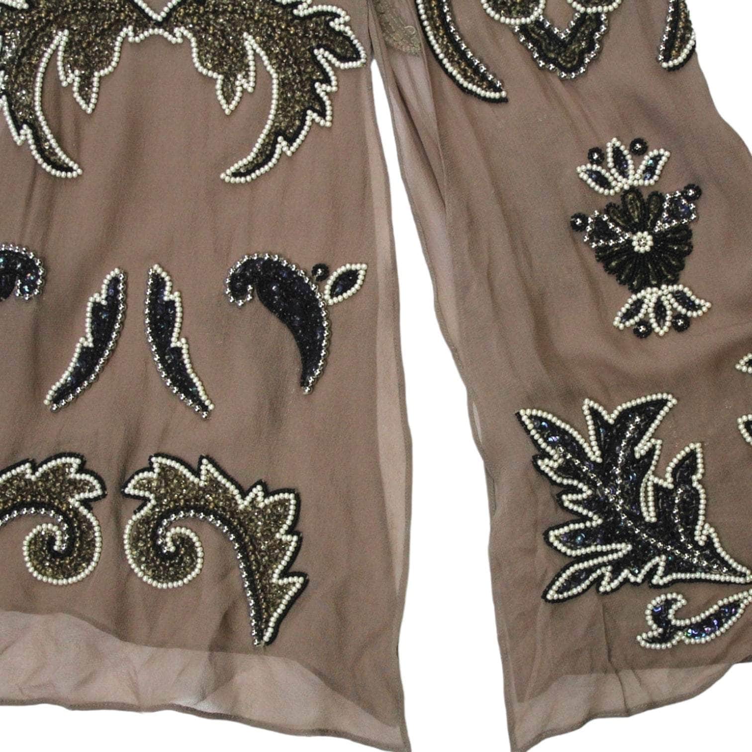 Vintage Brown Beaded & Sequinned Sheer Dress