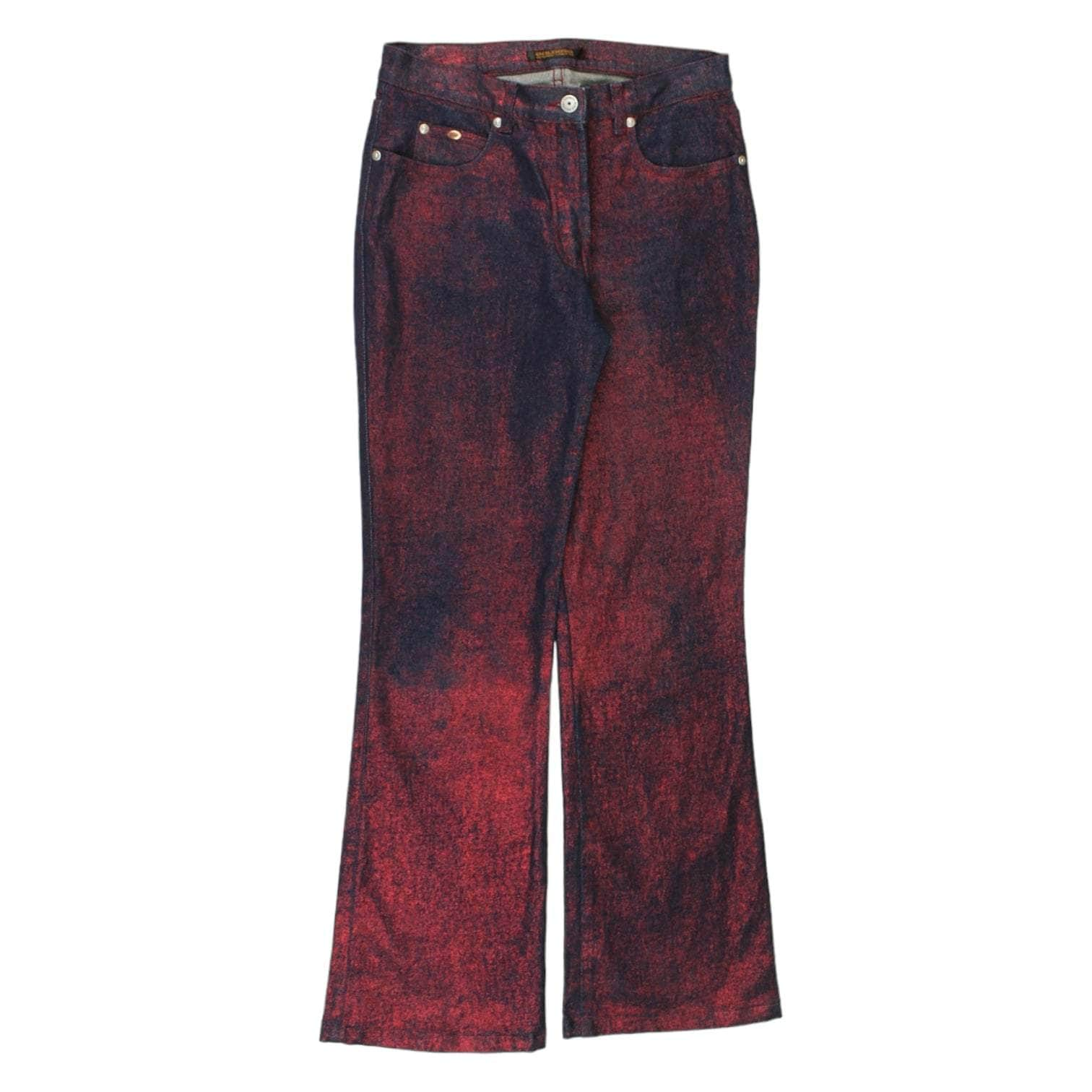 Red cut on sale up jeans