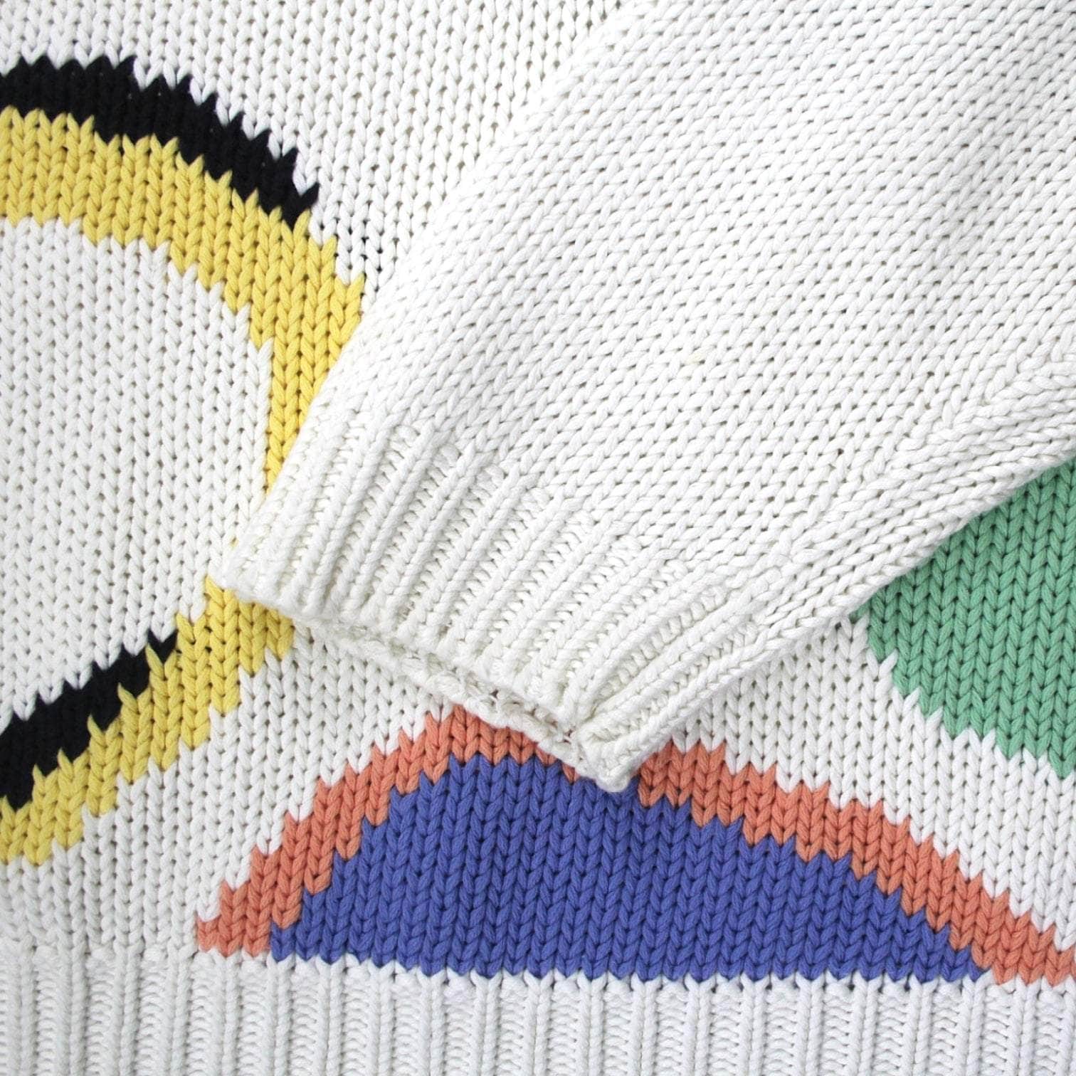 Vintage Cream Patterned Cotton Jumper