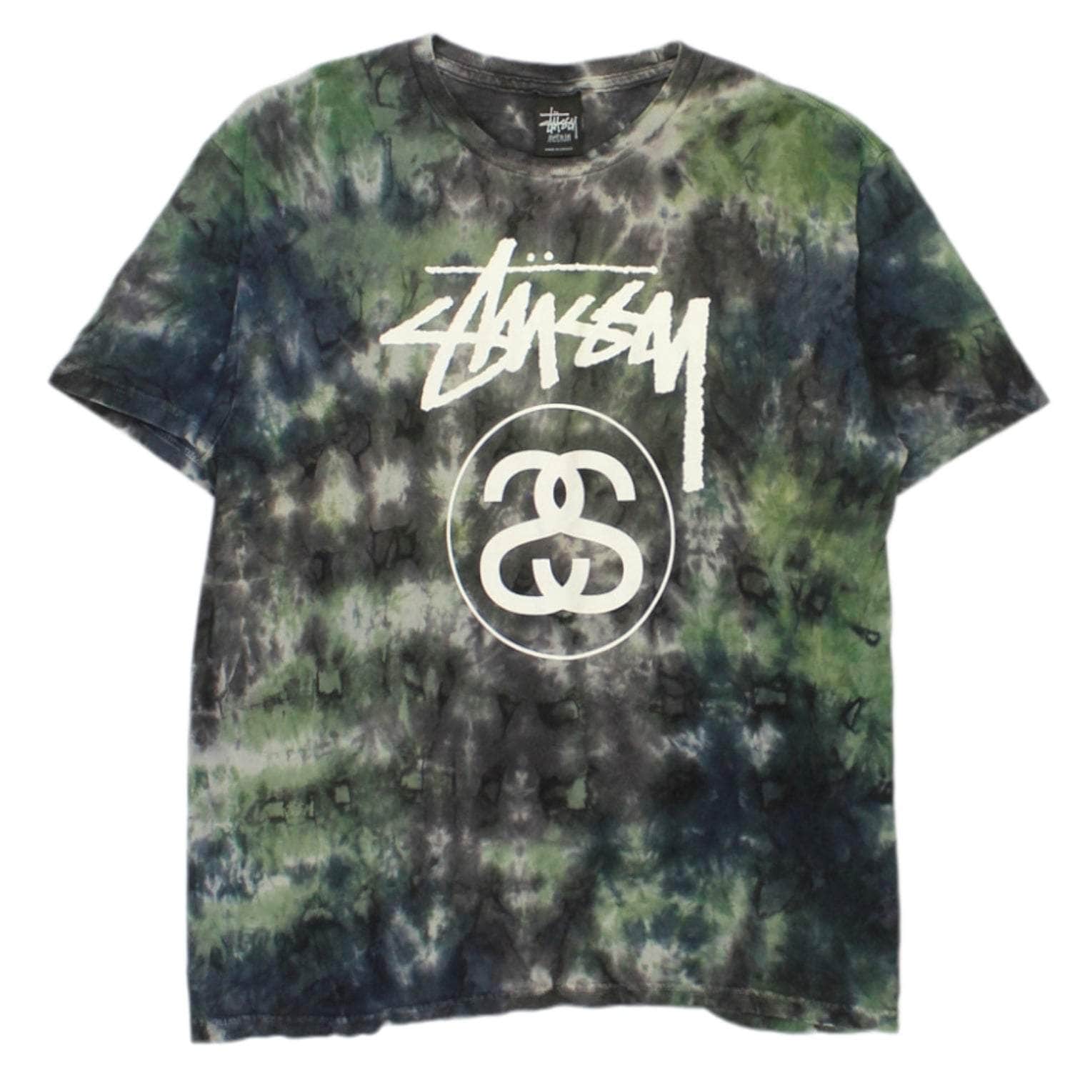 Stussy Green Tie Dye Logo T-Shirt Shop from Crisis Online