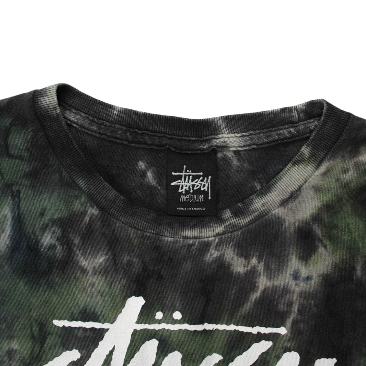 Stussy Green Tie Dye Logo T-Shirt