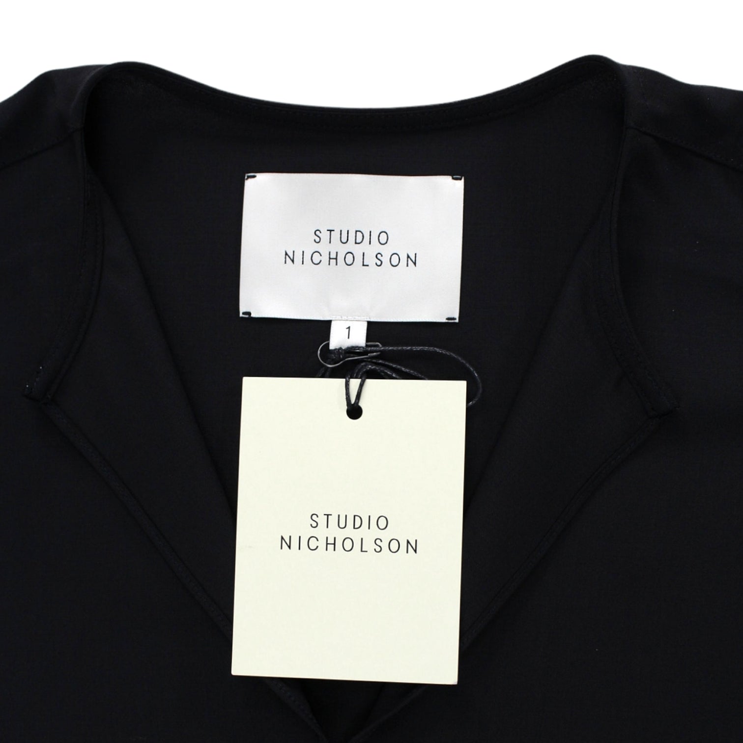 Studio Nicholson Black Split Sleeve Top