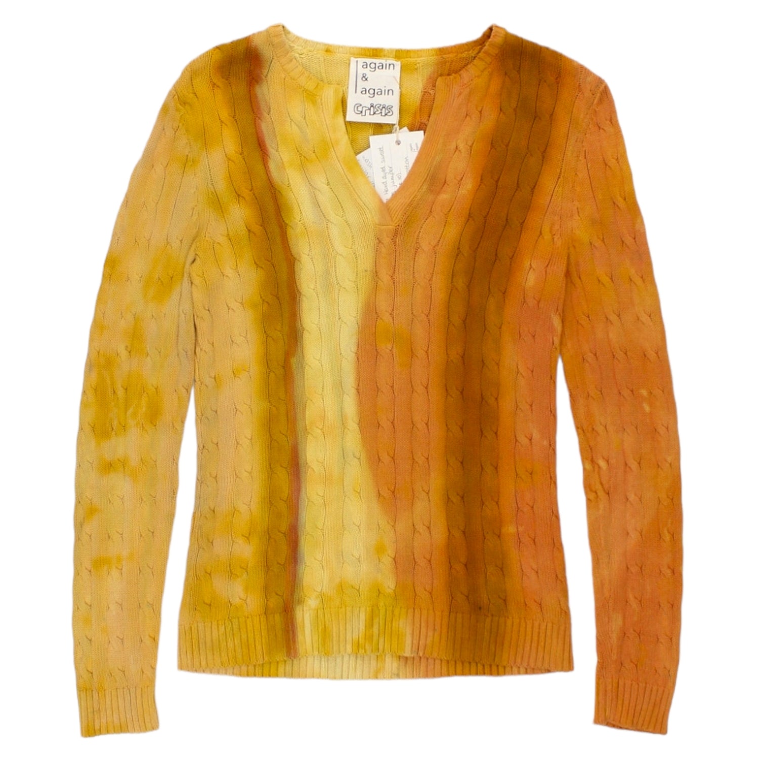 Again & Again For Crisis Orange Cable Knit Jumper