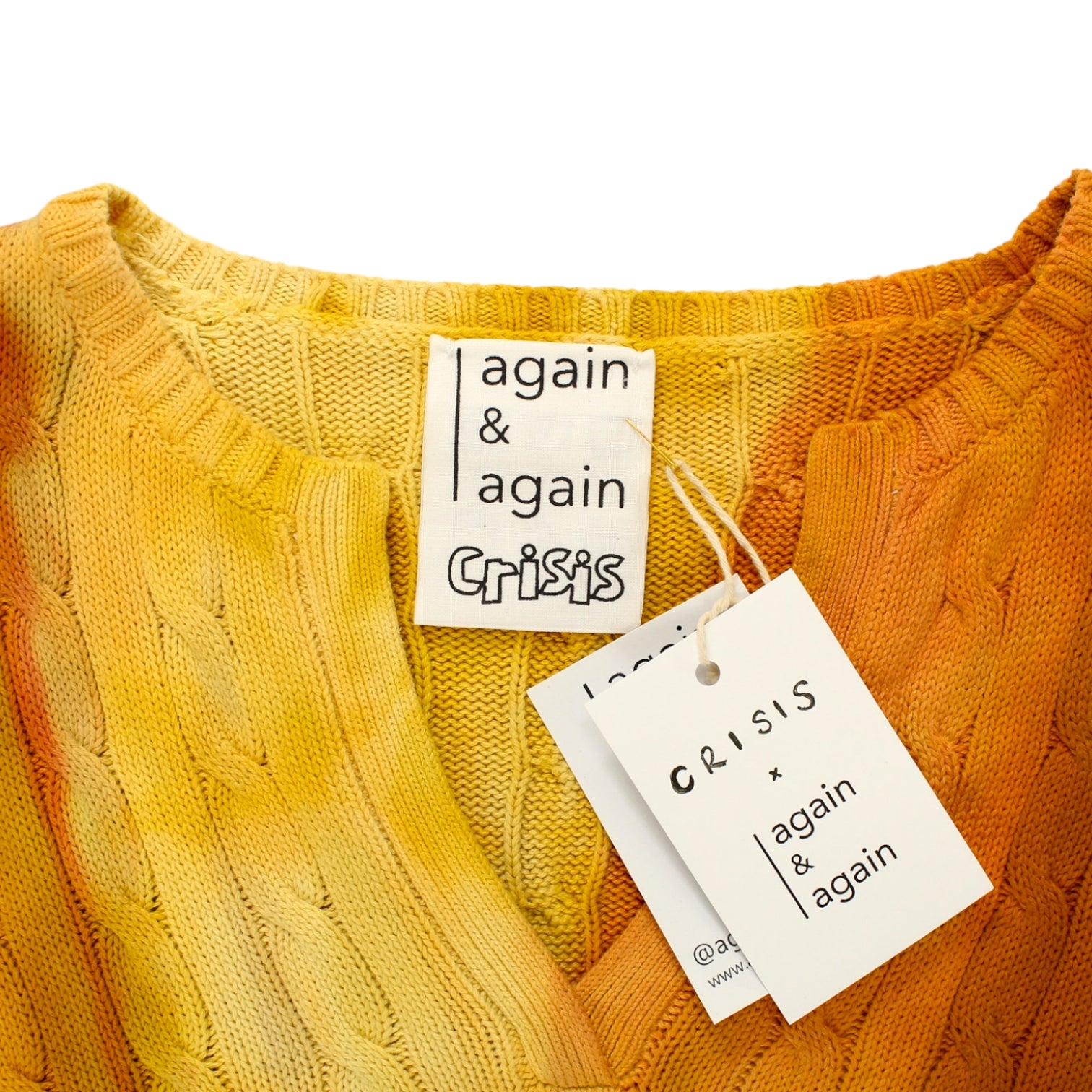Again & Again For Crisis Orange Cable Knit Jumper
