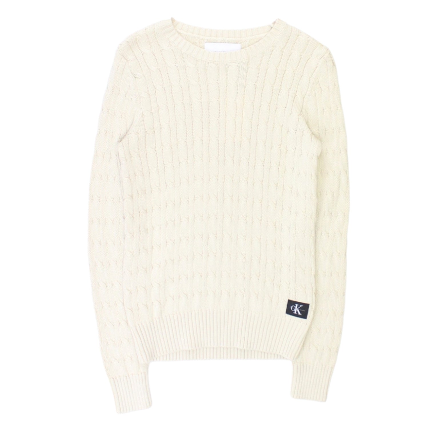 Calvin Klein Cream Cable Knit Jumper Shop from Crisis Online