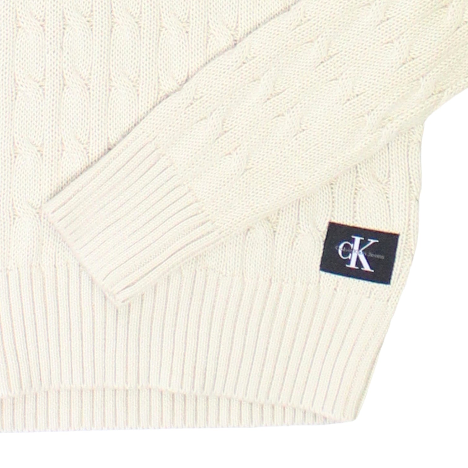 Calvin Klein Jeans Cream Cable Knit Jumper