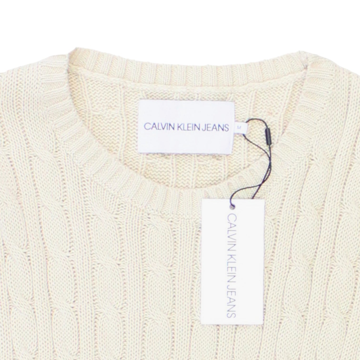 Calvin Klein Jeans Cream Cable Knit Jumper