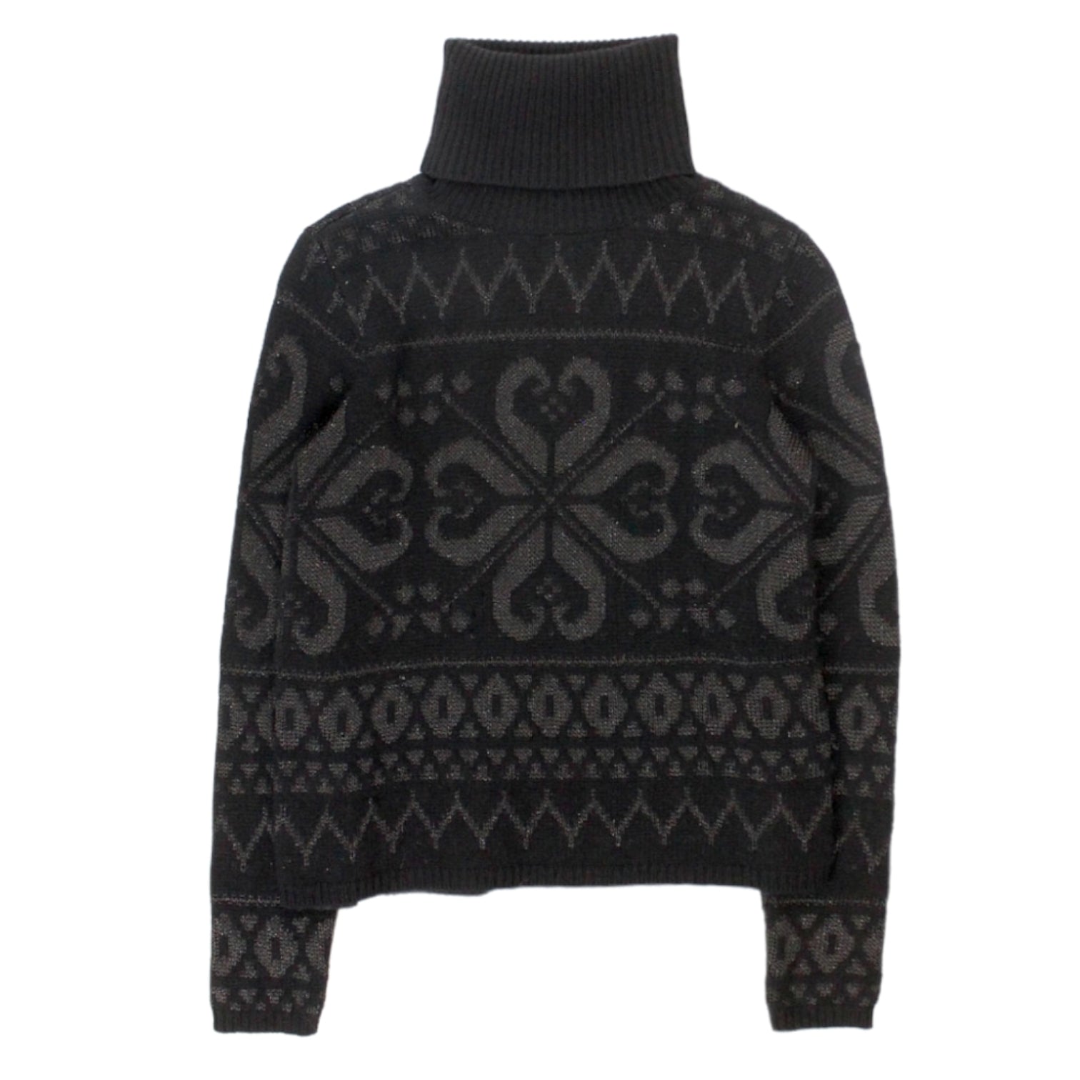 Ralph Lauren Black Lurex Roll Neck Jumper