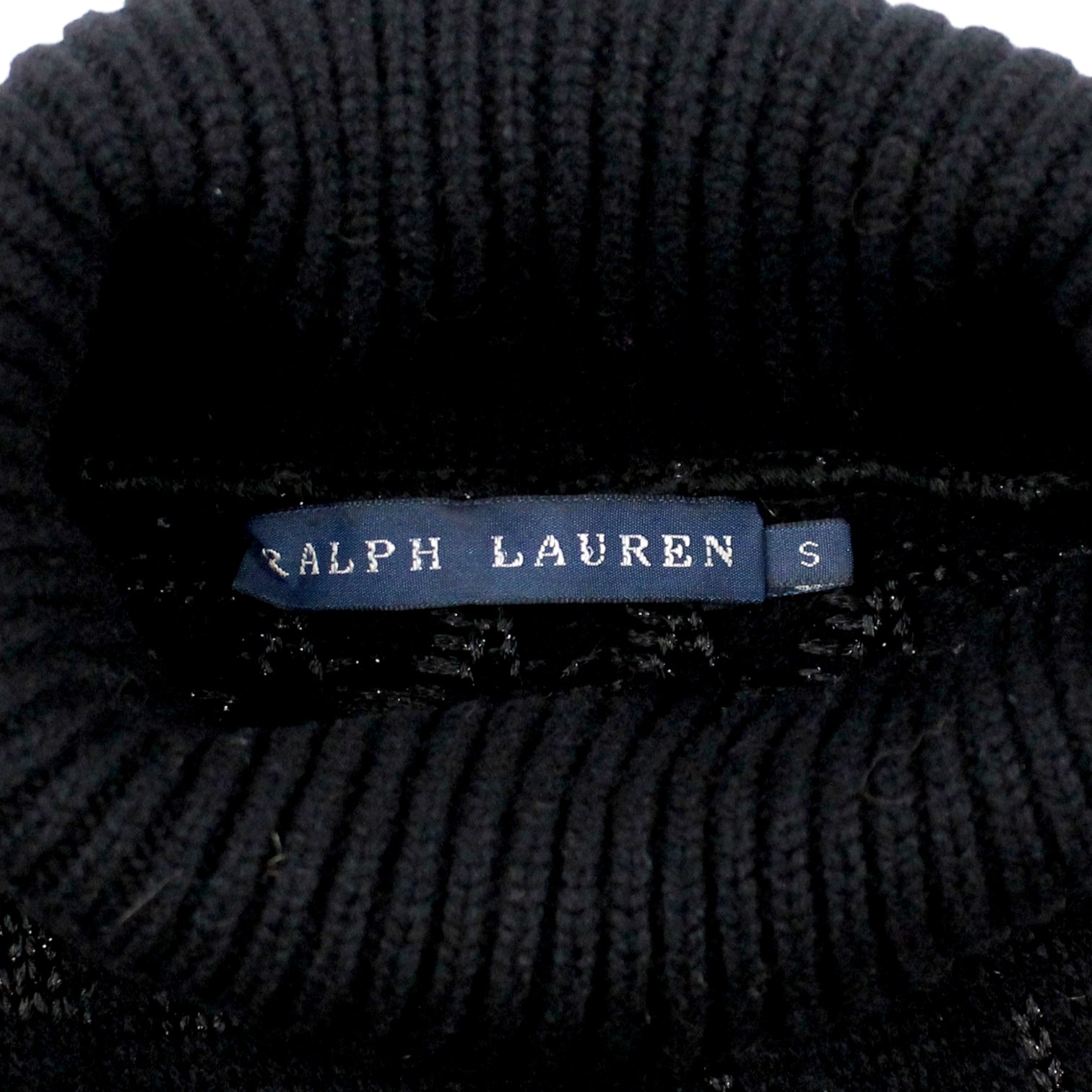 Ralph Lauren Black Lurex Roll Neck Jumper
