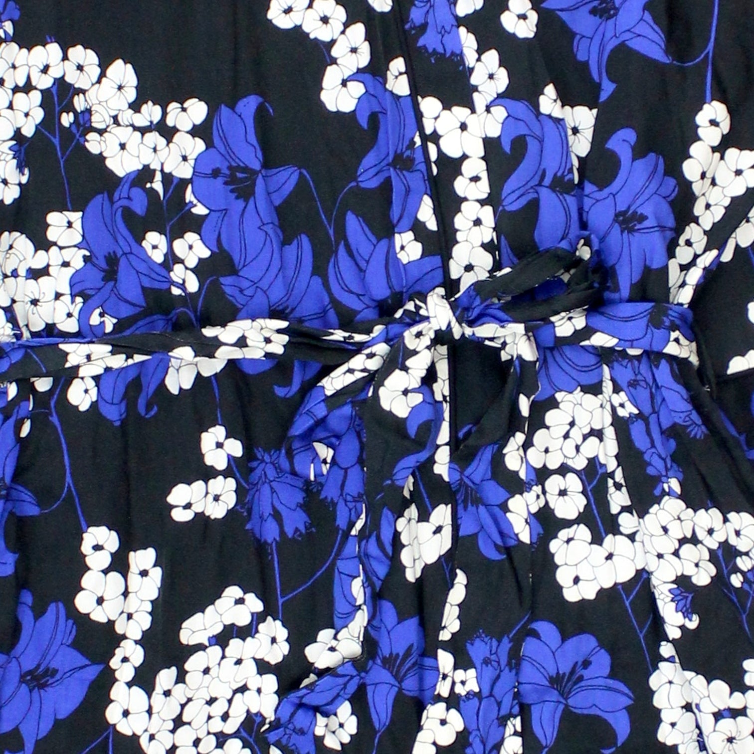 Hush Black Blue Blossom Long Kimono