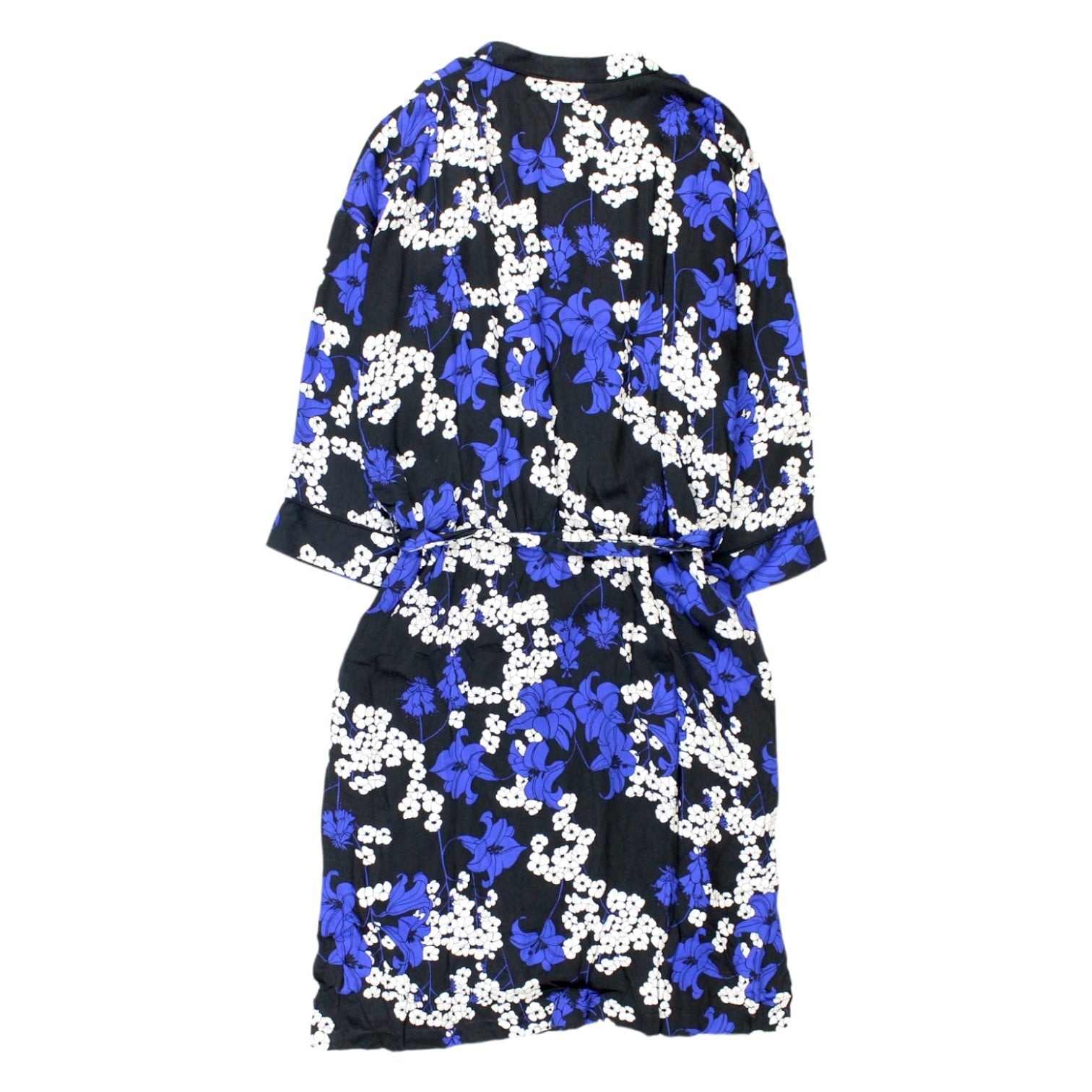 Hush Black Blue Blossom Long Kimono