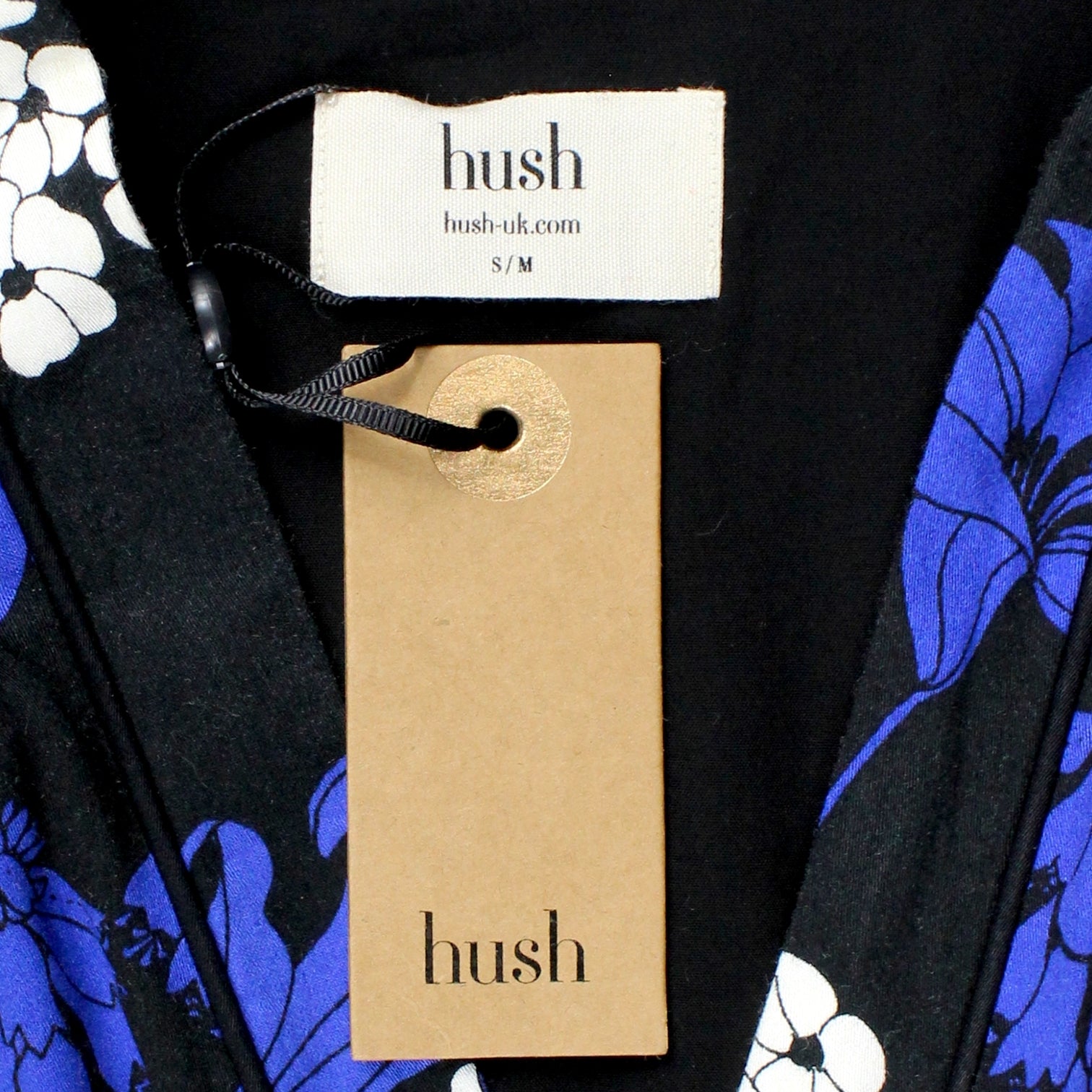 Hush Black Blue Blossom Long Kimono