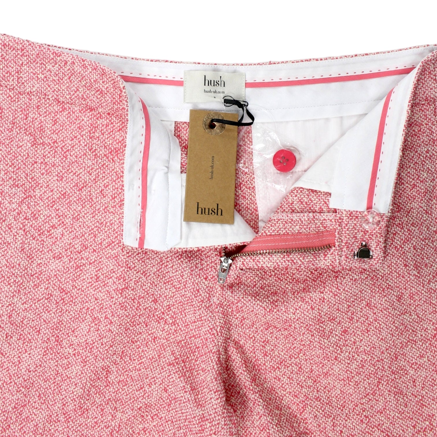 Hush Pink Frayed Tweed Shorts