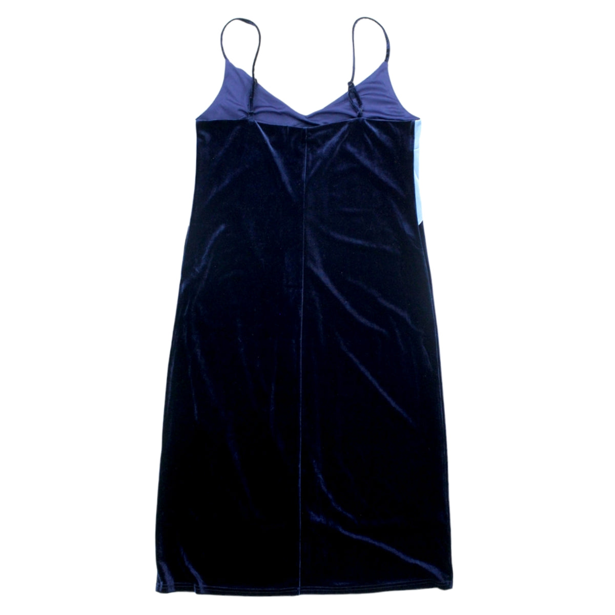 Hush Blue Colourblock Velour Slip Dress