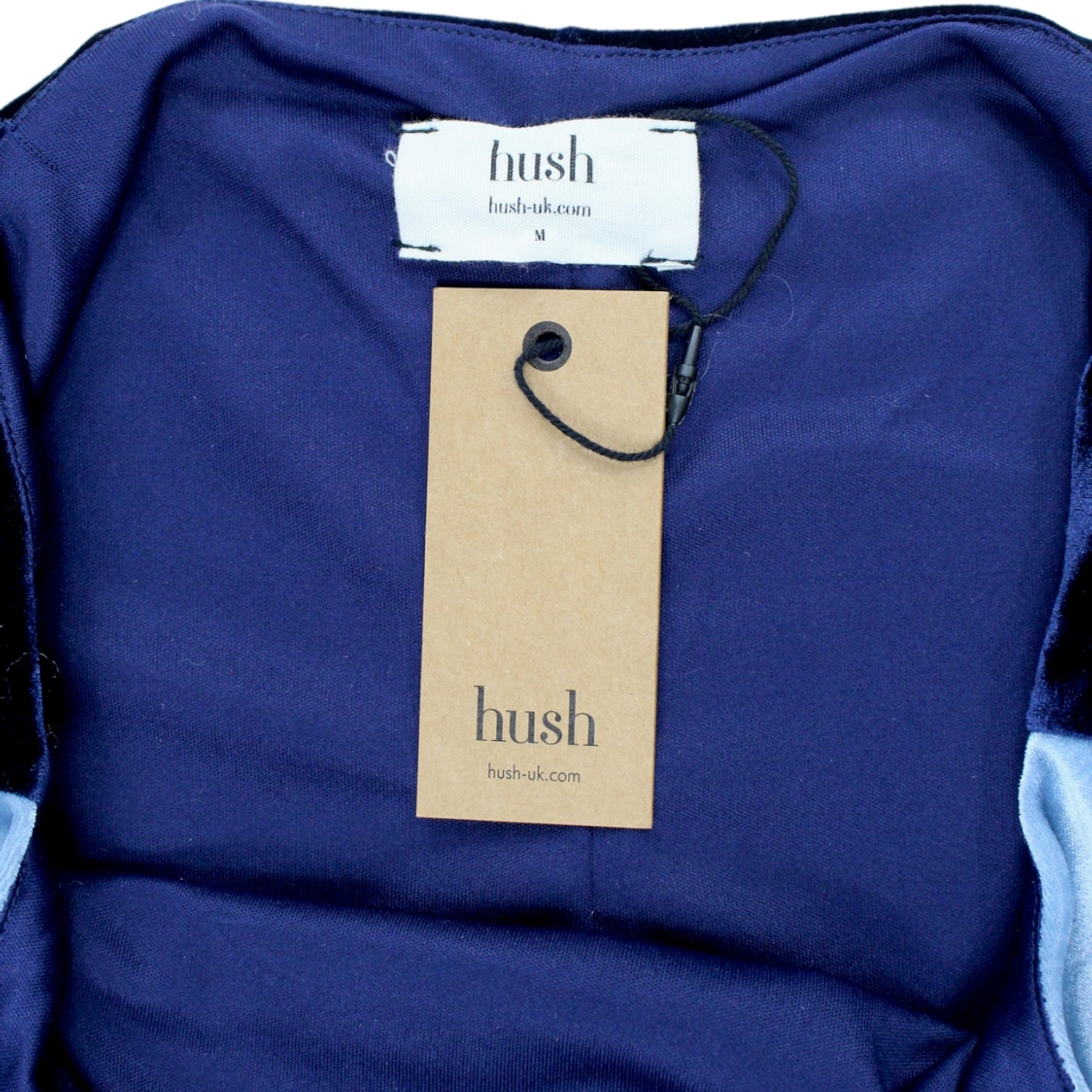 Hush Blue Colourblock Velour Slip Dress