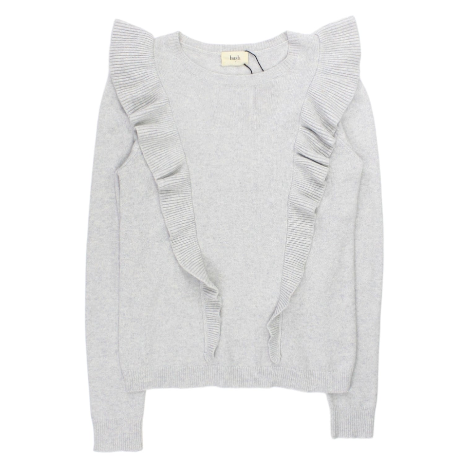 Hush Addy Grey Marl Frilled Jumper