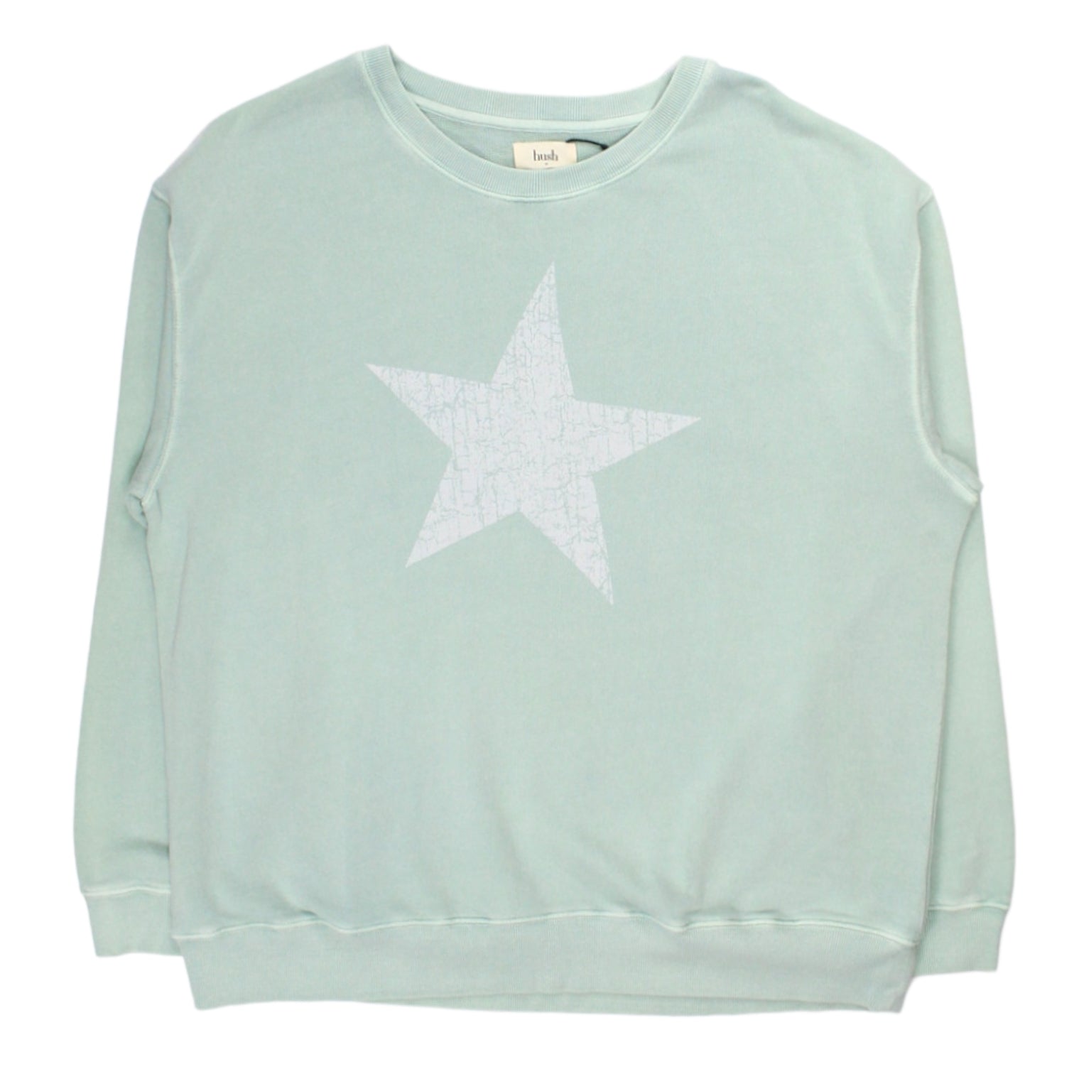 Hush Soft Green Crackle Star Oversized Sweat Top