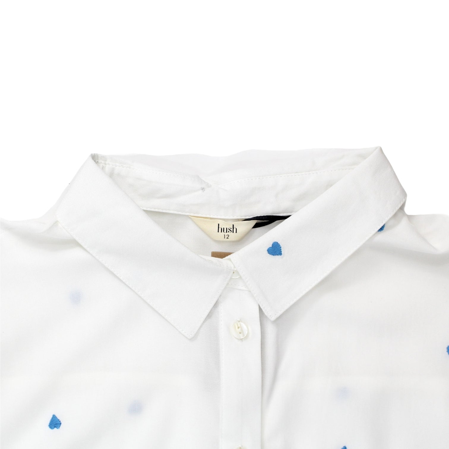 Hush White Blue Heart Shirt