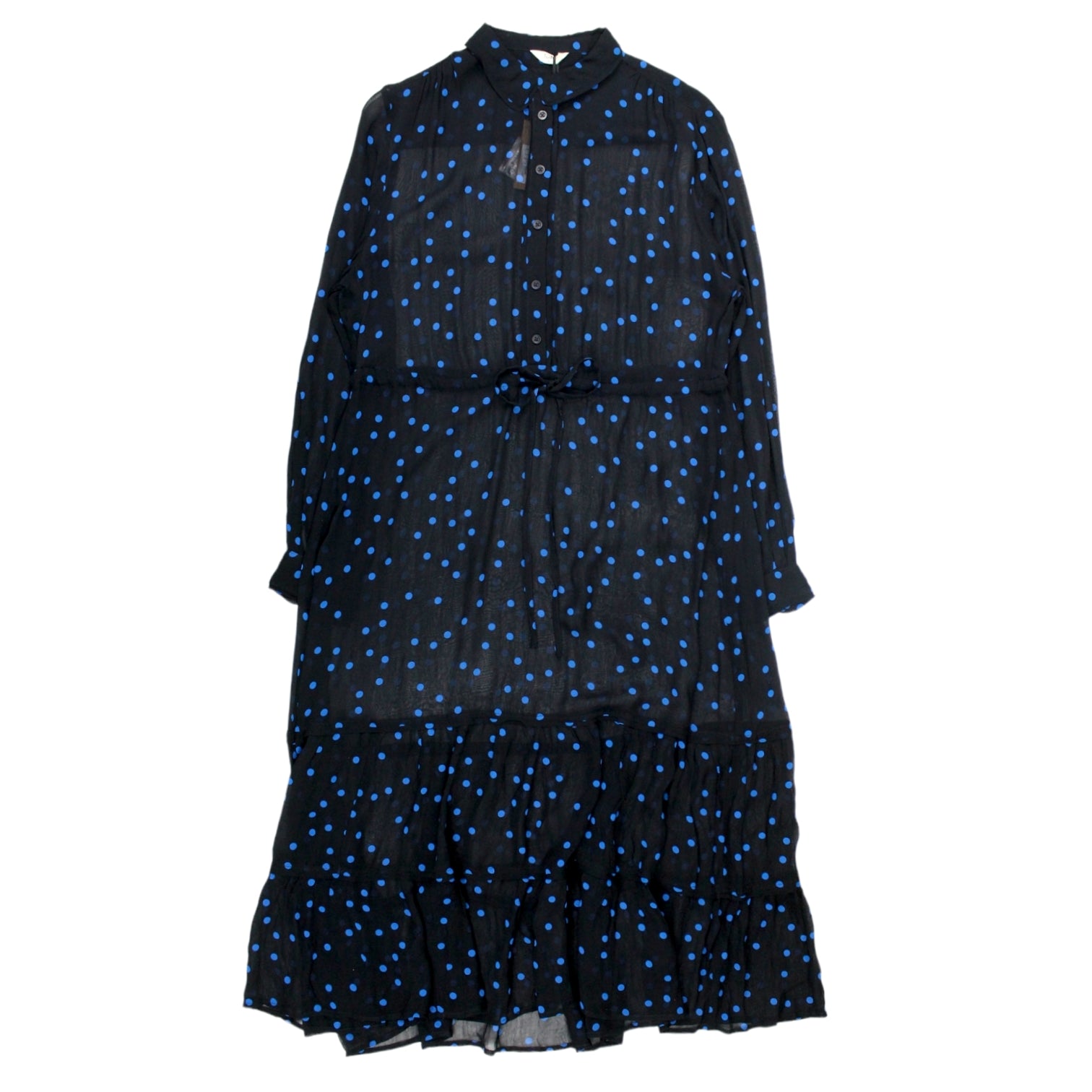 princess polly baby blue dress Blue Spot Frill Sleeve Maternity Midi Dress
