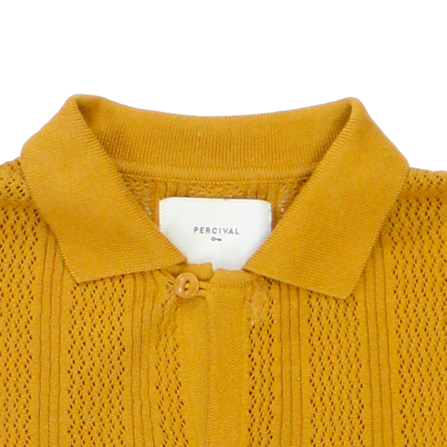 Percival Mustard Knit Polo Style Shirt