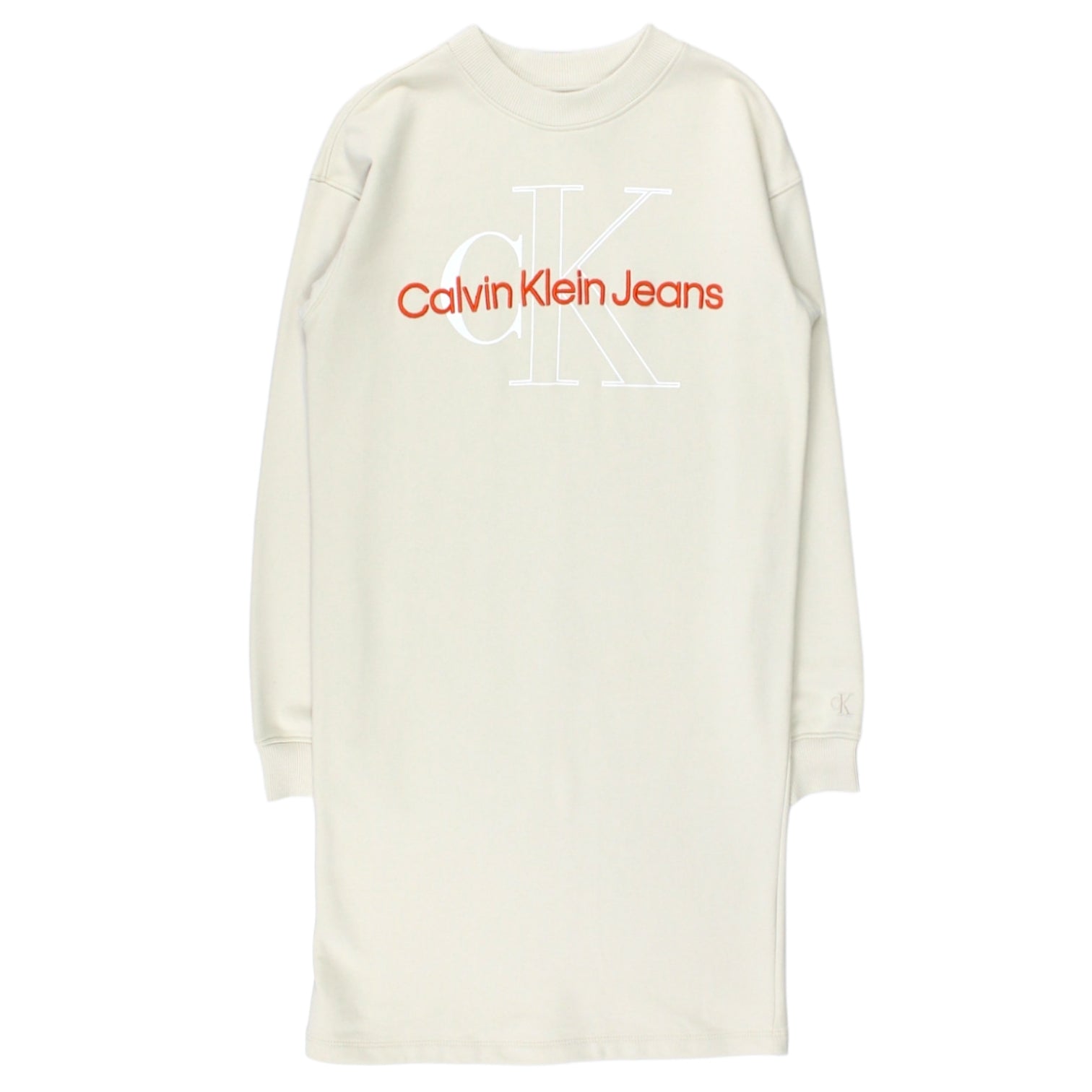 calvin klein cream sweater dress Calvin Klein Jeans CHUNKY LOOSE DRESS - Jumper dress - pelican/off-white
