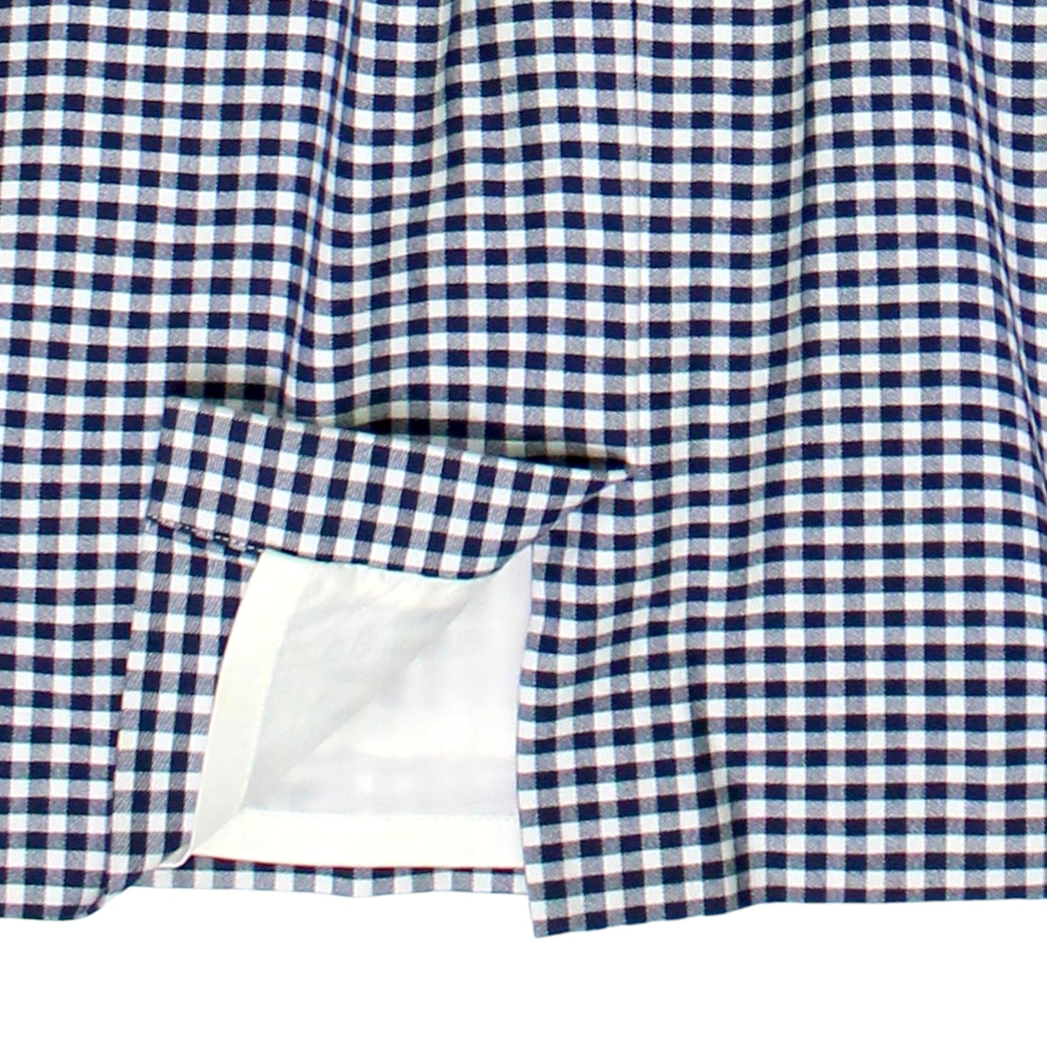J.Crew Navy Gingham Fitted Midi Dress