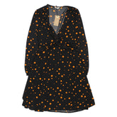 Hush Black/Orange Sun Twist Front Dress