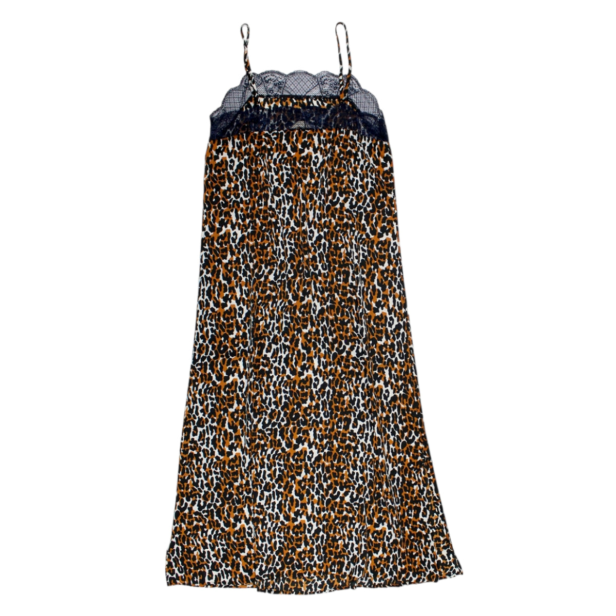 Hush Cream Leopard Lace Trim Slip Dress