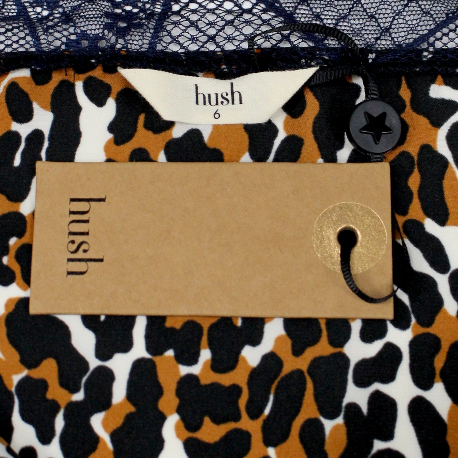 Hush Cream Leopard Lace Trim Slip Dress