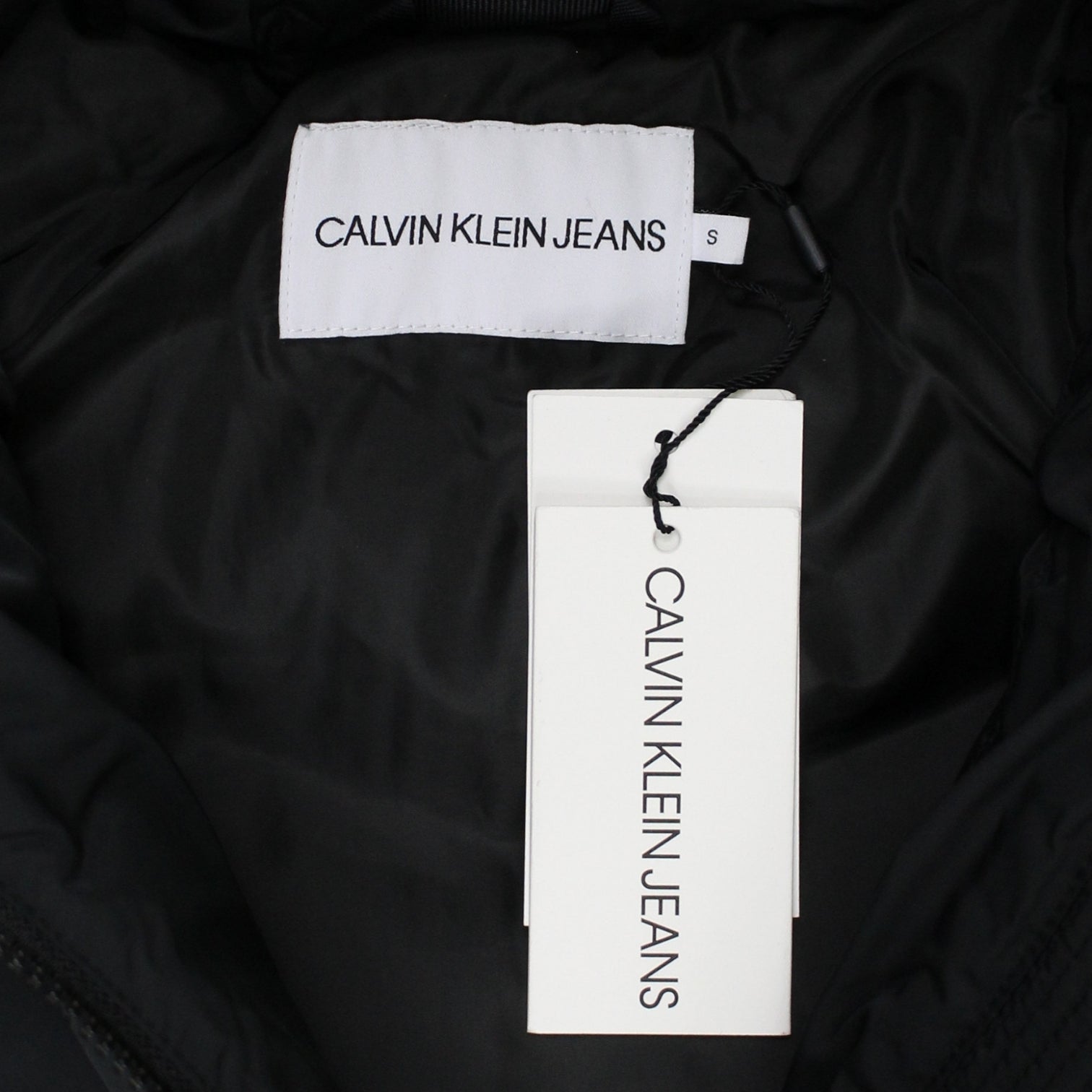 Calvin Klein Black Chevron Quilted Coat