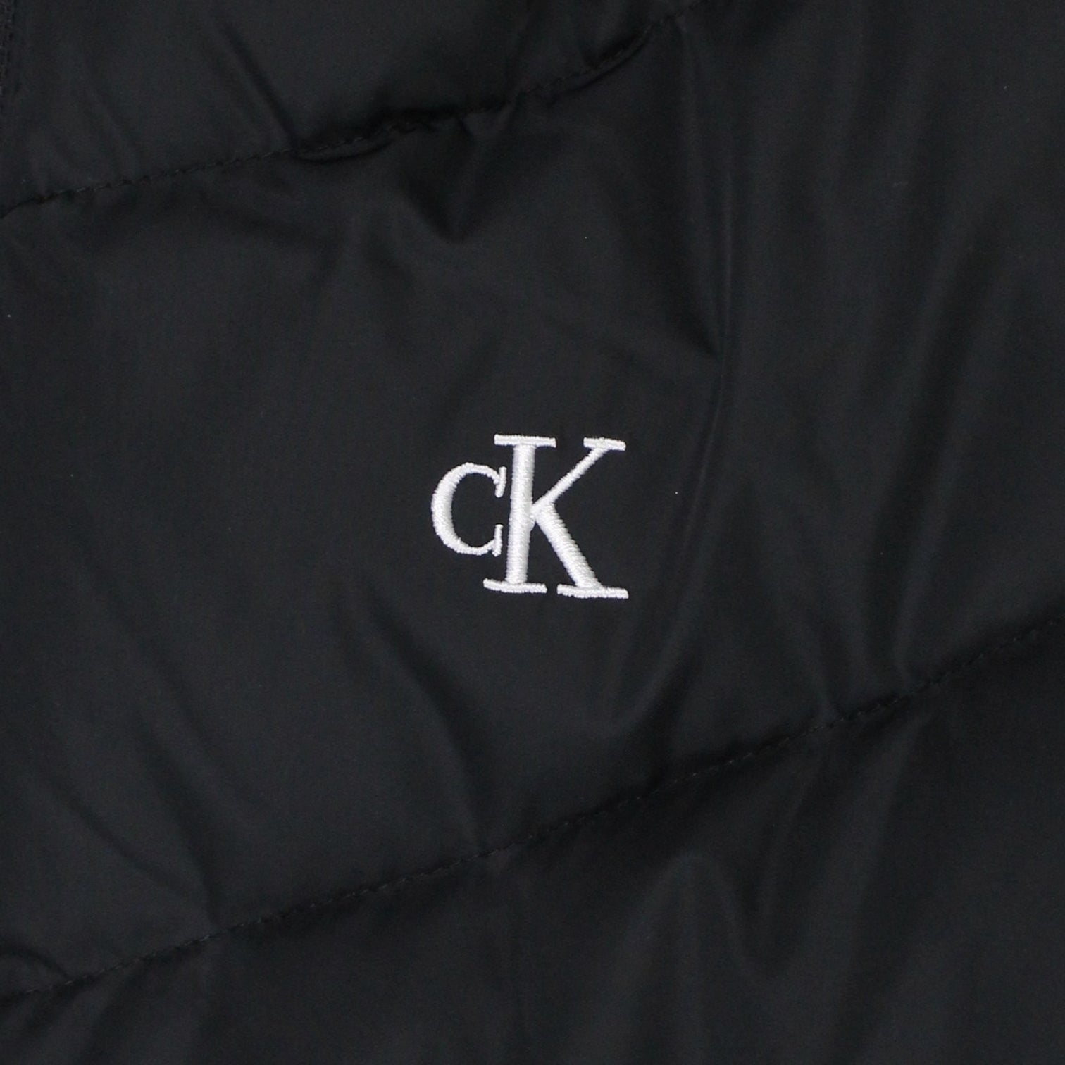 Calvin Klein Black Chevron Quilted Coat